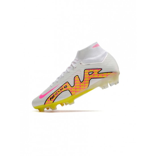 Nike Air Zoom Mercurial Superfly Elite 9 FG White Pink Black Soccer Cleats