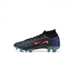 Nike Mercurial Superfly 7 Elite FG Black Fierce Purple Metallic Silver Crimson Soccer Cleats