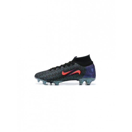 Nike Mercurial Superfly 7 Elite FG Black Fierce Purple Metallic Silver Crimson Soccer Cleats