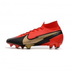Nike Mercurial Superfly 7 Elite FG Red Gold Black  Soccer Cleats