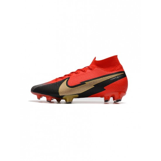 Nike Mercurial Superfly 7 Elite FG Red Gold Black  Soccer Cleats