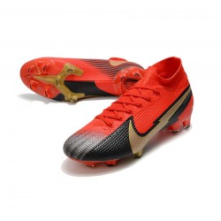 Nike Mercurial Superfly 7 Elite FG Red Gold Black  Soccer Cleats
