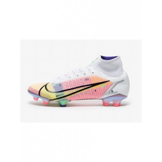 Nike Mercurial Superfly Dragonfly Viii Elite FG White Metallic Silver Soccer Cleats