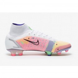 Nike Mercurial Superfly Dragonfly Viii Elite FG White Metallic Silver Soccer Cleats