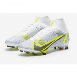 Nike Mercurial Superfly Viii Elite FG White Black Meatallic Silver Volt Soccer Cleats