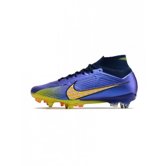 Nike Mercurial Superfly 9 Elite FG SG Pro Purple Yellow Black Soccer Cleats