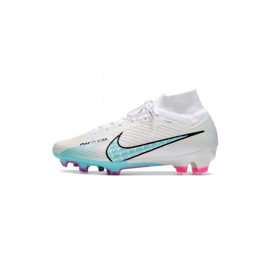 Nike Air Zoom Mercurial Superfly Elite 9 FG White Blue Pink Soccer Cleats