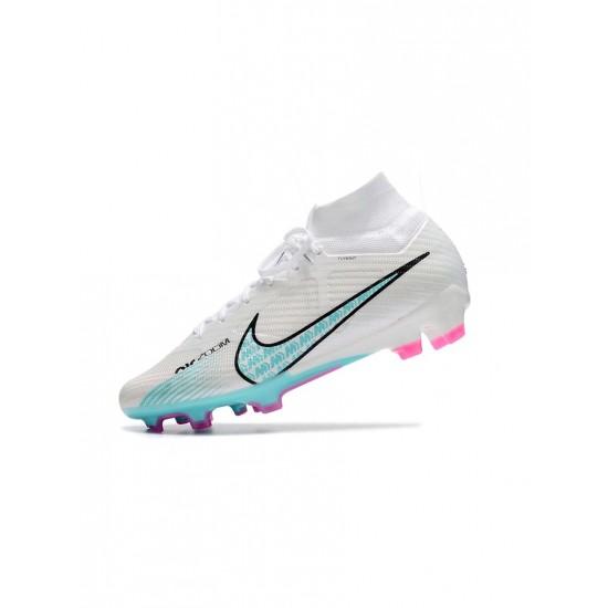 Nike Air Zoom Mercurial Superfly Elite 9 FG White Blue Pink Soccer Cleats