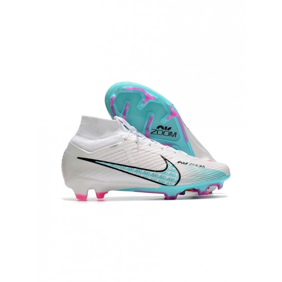 Nike Air Zoom Mercurial Superfly Elite 9 FG White Blue Pink Soccer Cleats