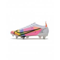 Nike Mercurial Dragonfly Vapor 14 Elite SG Pro White Metallic Silver Dark Raisin Soccer Cleats