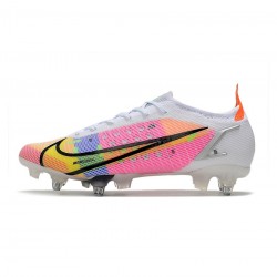 Nike Mercurial Dragonfly Vapor 14 Elite SG Pro White Metallic Silver Dark Raisin Soccer Cleats