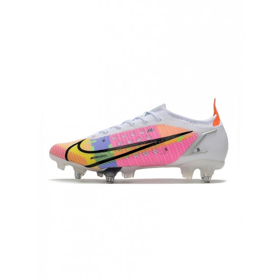 Nike Mercurial Dragonfly Vapor 14 Elite SG Pro White Metallic Silver Dark Raisin Soccer Cleats