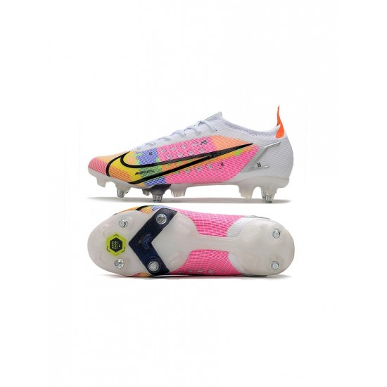 Nike Mercurial Dragonfly Vapor 14 Elite SG Pro White Metallic Silver Dark Raisin Soccer Cleats