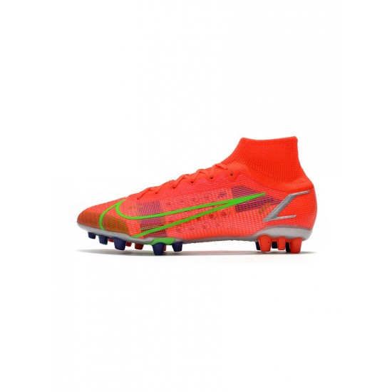 Nike Mercurial Superfly 8 Elite AG Pro Bright Crimson Metallic Silver Soccer Cleats