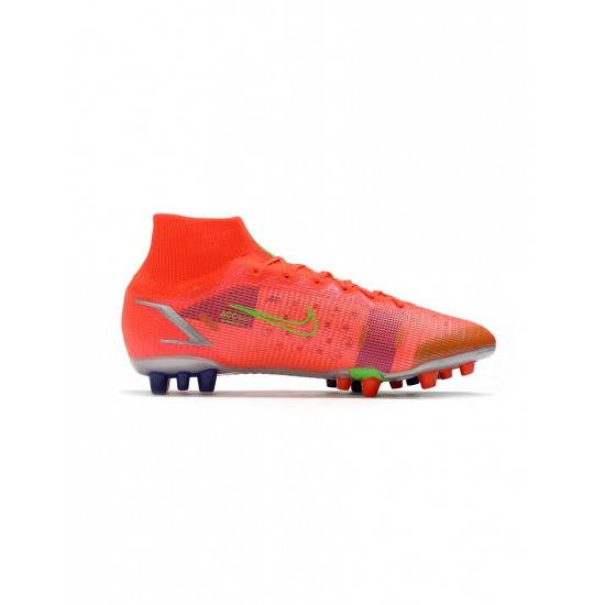 Nike Mercurial Superfly 8 Elite AG Pro Bright Crimson Metallic Silver Soccer Cleats