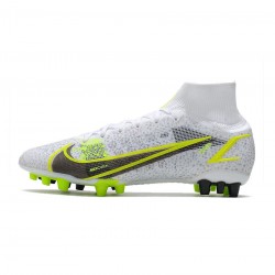 Nike Mercurial Superfly 8 Elite AG Pro Silver Safari Pack White Black Metallic Silver Volt Soccer Cleats