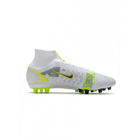 Nike Mercurial Superfly 8 Elite AG Pro Silver Safari Pack White Black Metallic Silver Volt Soccer Cleats