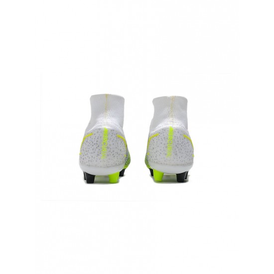 Nike Mercurial Superfly 8 Elite AG Pro Silver Safari Pack White Black Metallic Silver Volt Soccer Cleats