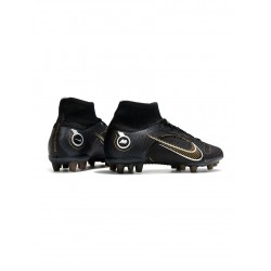 Nike Mercurial Superfly 8 Elite AG Pro Black Metallic Gold Metallic Silver Soccer Cleats