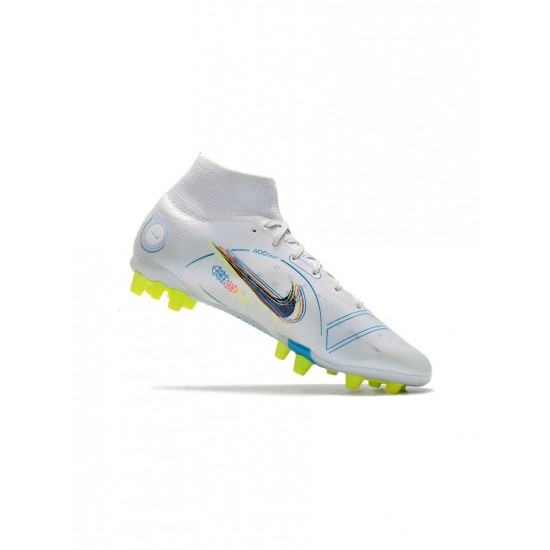 Nike Mercurial Superfly 8 Elite AG Pro Grey Blue Light Marine Soccer Cleats