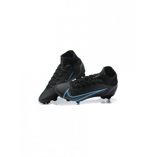 Nike Mercurial Superfly 8 Elite FG Black Blue  Soccer Cleats