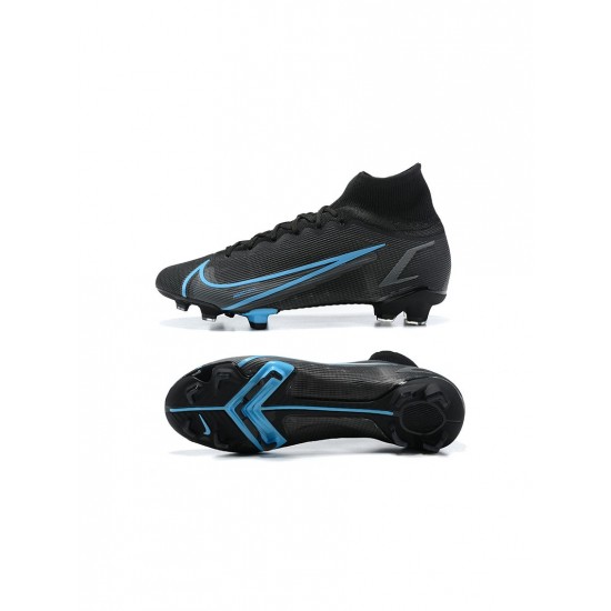 Nike Mercurial Superfly 8 Elite FG Black Blue  Soccer Cleats