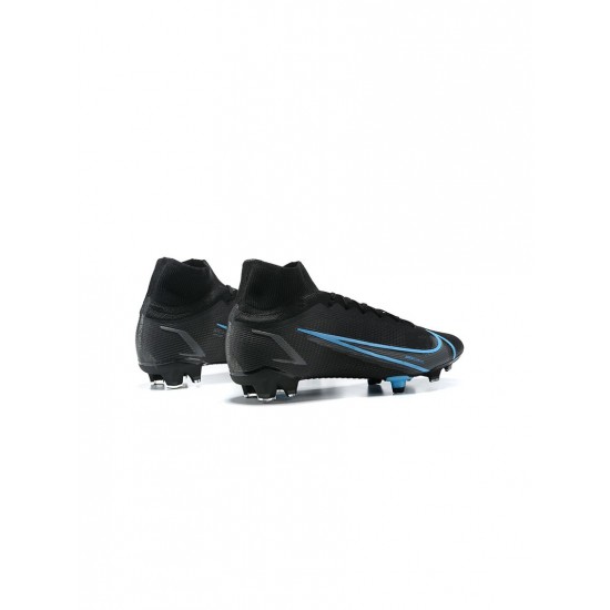 Nike Mercurial Superfly 8 Elite FG Black Blue  Soccer Cleats