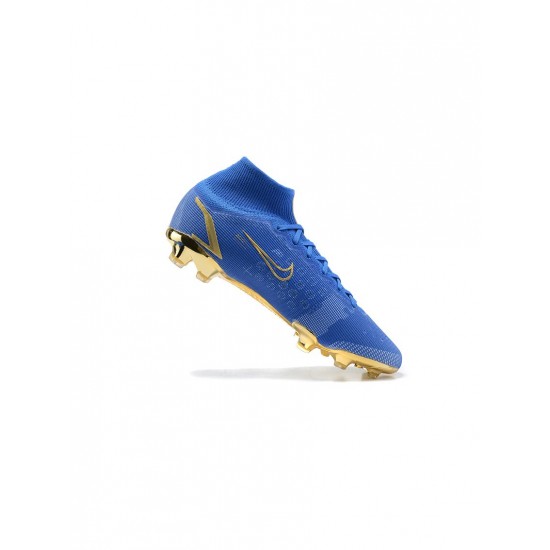 Nike Mercurial Superfly 8 Elite FG Blue Gold  Soccer Cleats