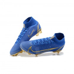 Nike Mercurial Superfly 8 Elite FG Blue Gold  Soccer Cleats