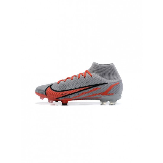 Nike Mercurial Superfly 8 Elite FG Grey Orange Black Soccer Cleats