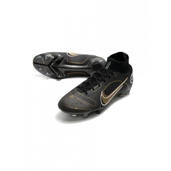 Nike Mercurial Superfly 8 Elite FG Shadow Black Metallic Gold Metallic Silver Soccer Cleats