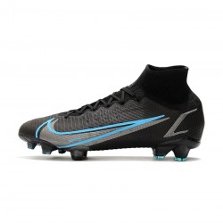 Nike Mercurial Superfly 8 Elite FG Black Iron Grey University Blue Soccer Cleats