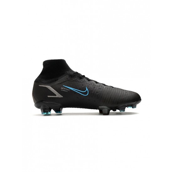 Nike Mercurial Superfly 8 Elite FG Black Iron Grey University Blue Soccer Cleats
