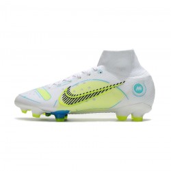Nike Mercurial Superfly 8 Elite FG While Volt Blue Soccer Cleats