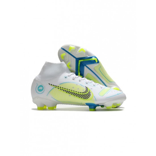 Nike Mercurial Superfly 8 Elite FG While Volt Blue Soccer Cleats