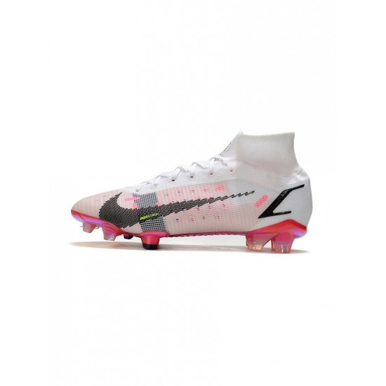 Nike Mercurial Superfly 8 Elite FG White Black Bright Crimson Pink Blast Soccer Cleats