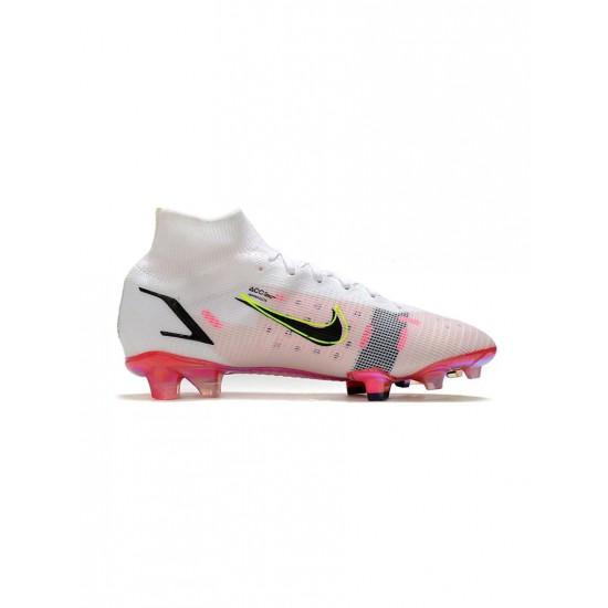 Nike Mercurial Superfly 8 Elite FG White Black Bright Crimson Pink Blast Soccer Cleats