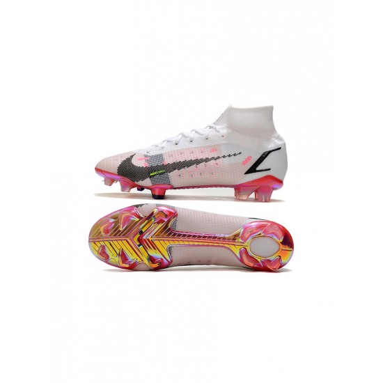 Nike Mercurial Superfly 8 Elite FG White Black Bright Crimson Pink Blast Soccer Cleats