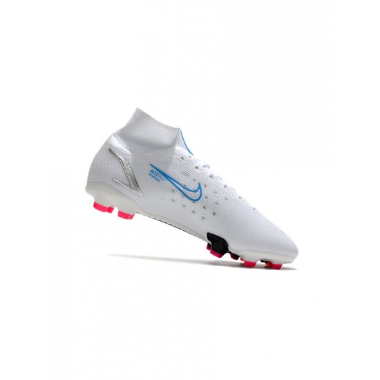 Nike Mercurial Superfly 8 Elite FG White Blue Pink Soccer Cleats