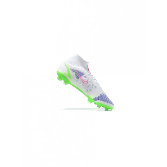 Nike Mercurial Superfly 8 Elite FG White Pink Purple Volt Soccer Cleats