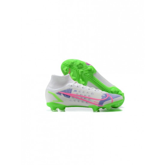 Nike Mercurial Superfly 8 Elite FG White Pink Purple Volt Soccer Cleats