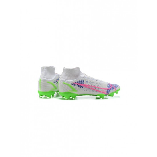 Nike Mercurial Superfly 8 Elite FG White Pink Purple Volt Soccer Cleats