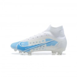 Nike Mercurial Superfly 8 Elite FG White Blue  Soccer Cleats