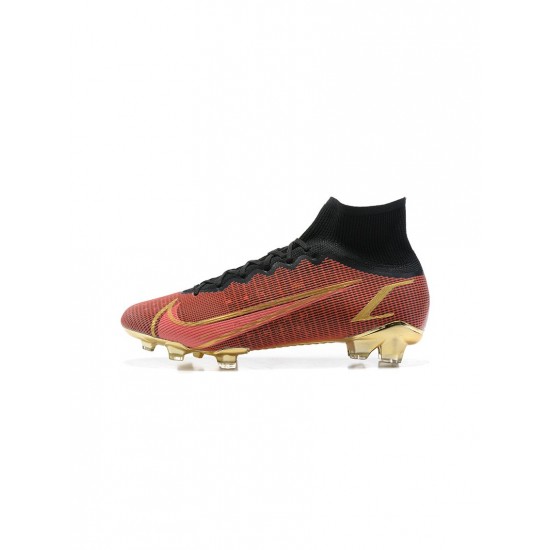 Nike Mercurial Superfly 8 Elite FG Wine Red Gold Black Soccer Cleats