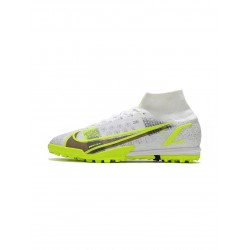 Nike Mercurial Superfly 8 Elite Safari TF White Black Metallic Silver Volt Soccer Cleats