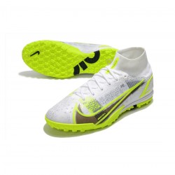 Nike Mercurial Superfly 8 Elite Safari TF White Black Metallic Silver Volt Soccer Cleats