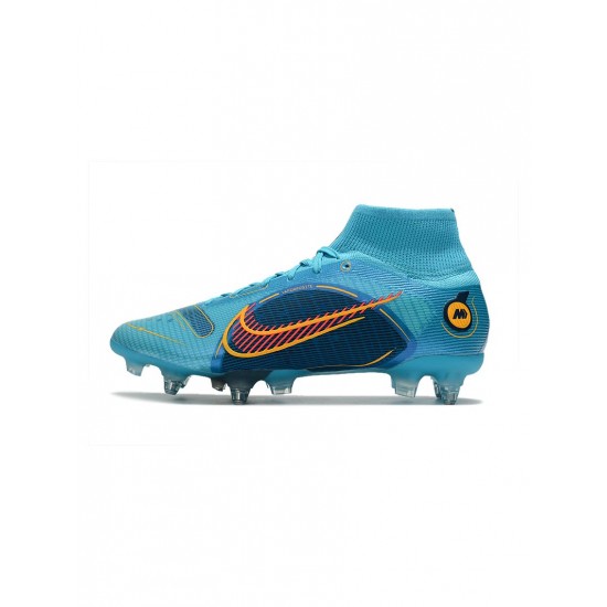 Nike Mercurial Superfly 8 Elite SG Pro Chlorine Blue Laser Orange Marina Soccer Cleats