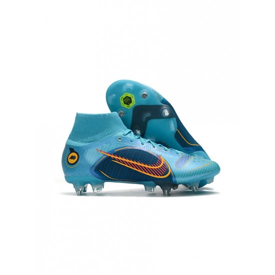 Nike Mercurial Superfly 8 Elite SG Pro Chlorine Blue Laser Orange Marina Soccer Cleats