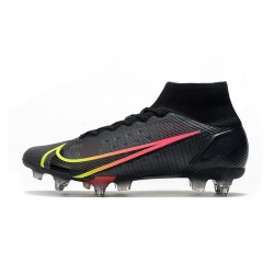 Nike Mercurial Superfly 8 Elite SG Pro Black Cyber Yellow Off Noir Soccer Cleats