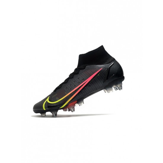 Nike Mercurial Superfly 8 Elite SG Pro Black Cyber Yellow Off Noir Soccer Cleats